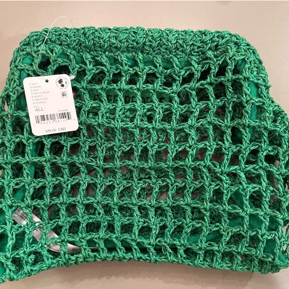Free People Crochet Sand Bound Clutch Bag– Sold Out • Emerald Green
